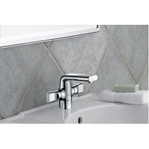 Twin two-handle basin faucet deck-mounted basin faucet