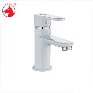High quality Brass cheap promotion white plate basin faucet