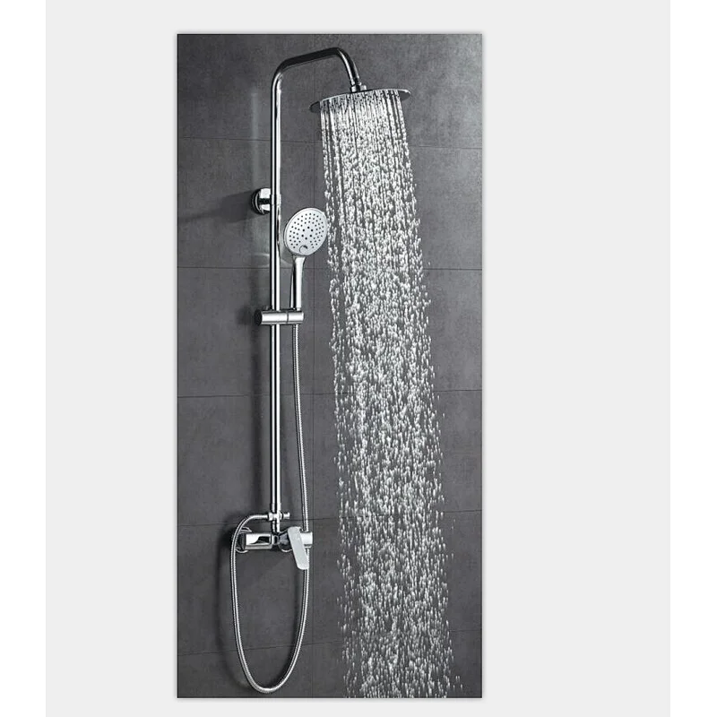 Economic Classic Chrome single lever bath rain shower faucet set ZS62116