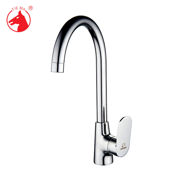brass single handle kitchen faucet