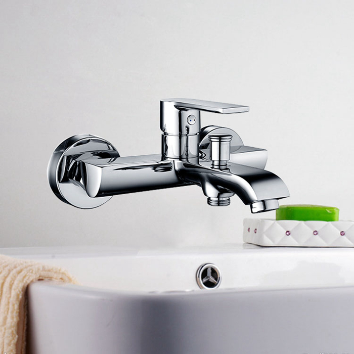 brushed brass bath shower mixer
