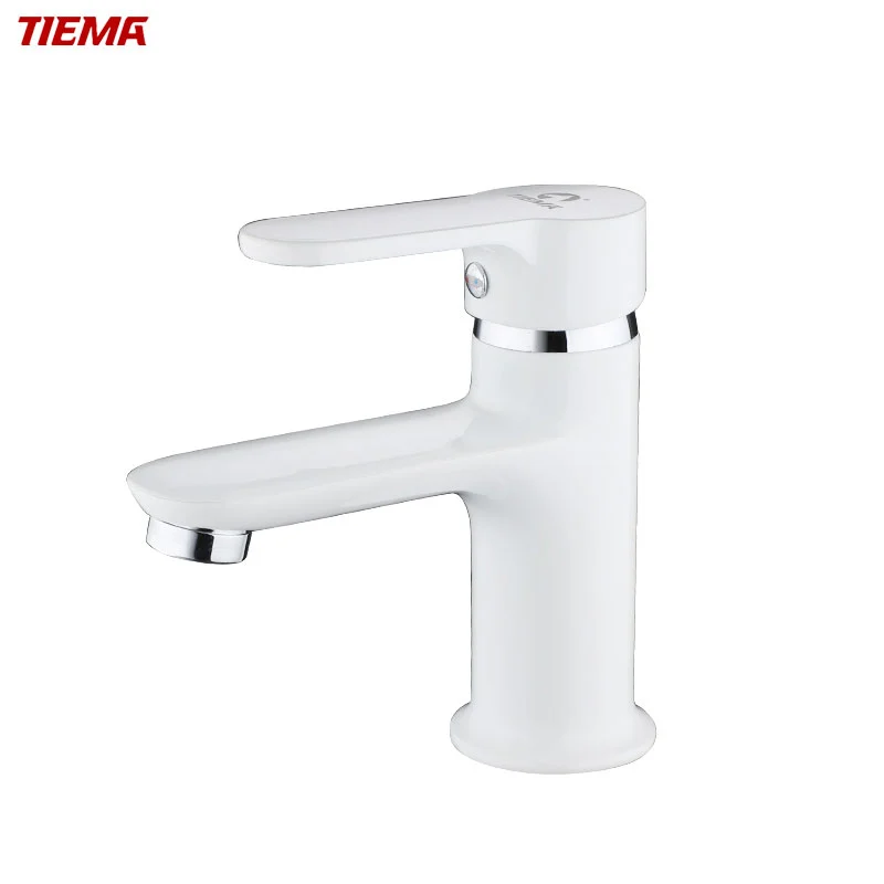 Brass White Plate Basin Faucet