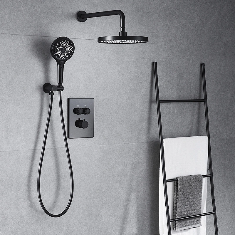 black shower mixer set
