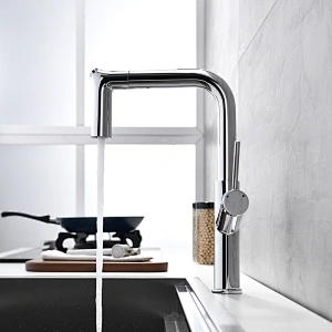 single handle kitchen faucet with pull out sprayer