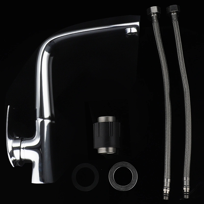 stainless steel sink with bronze faucet