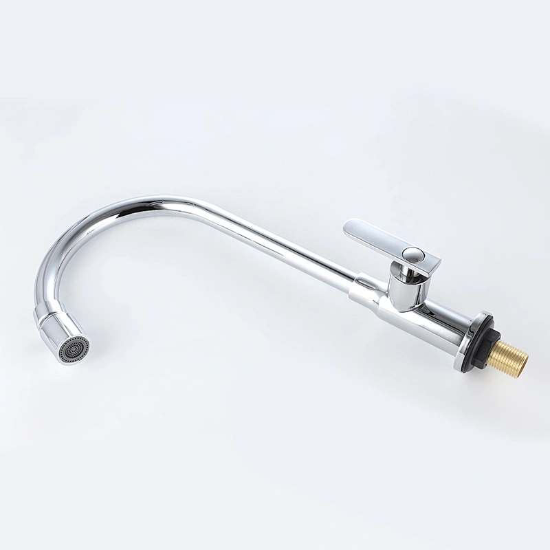 chrome single cold water kitchen faucet