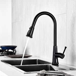 bronze single handle pull out kitchen faucets