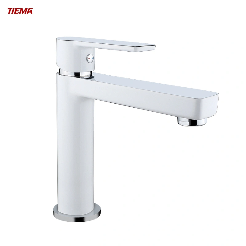 white paint faucet mixer