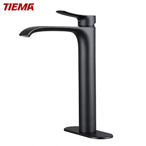 black waterfall basin tap