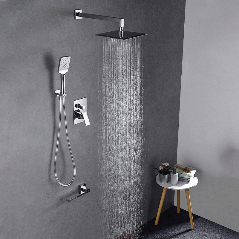 brushed brass concealed shower set