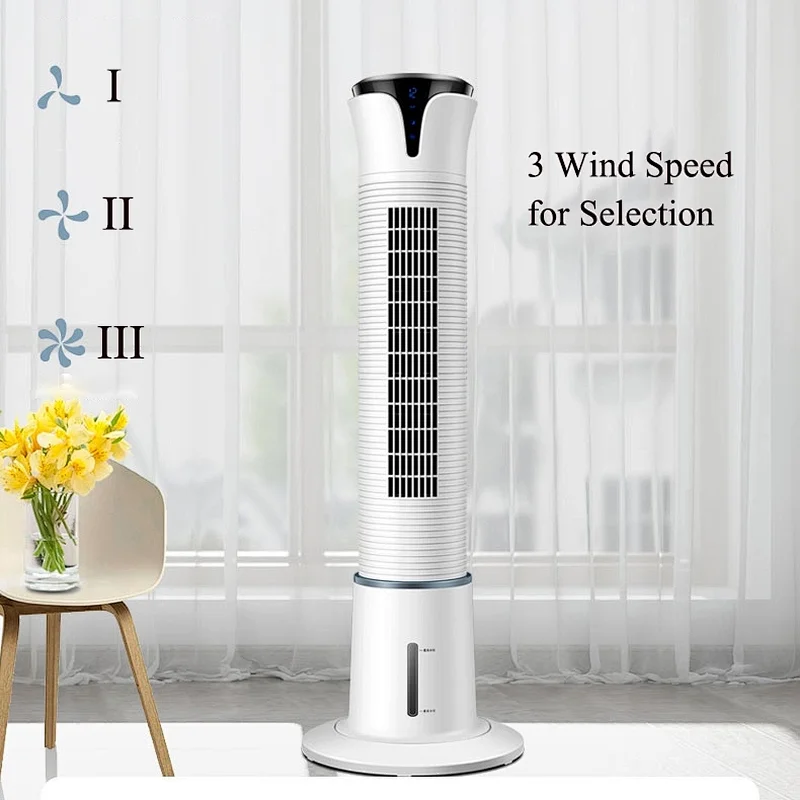 Summer season cooling and humidifying air cooler remote control tower fan with 5L water tank