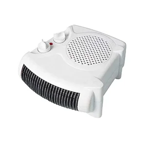 Portable personal electric fan heater with adjustable thermostat for office home