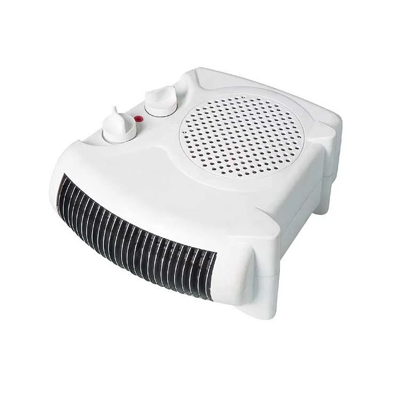 Portable personal electric fan heater with adjustable thermostat for office home