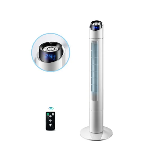50W LED Digital Display Screens Remote Control Electric Tower Fan with Timers