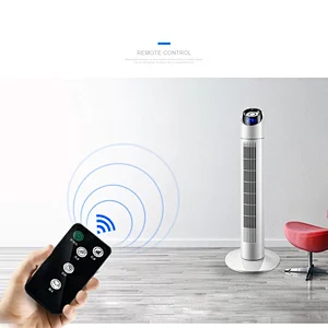 50W Bladeless Fan Remote Control Electric Tower Fan with LED Digital Display Screens