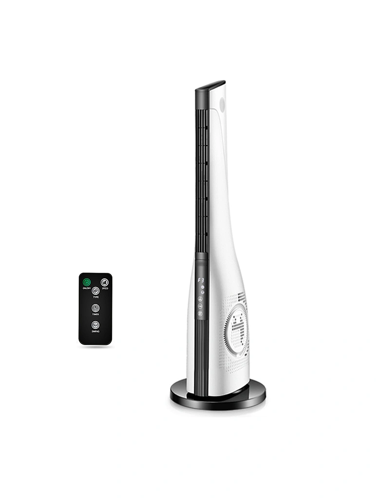 35inch low noise remote control bladeless electric crossflow tower fan