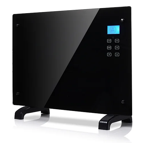 1500W Free Standing/mounted 2 Heat Settings Tempered Glass Panel Heater with Sensor