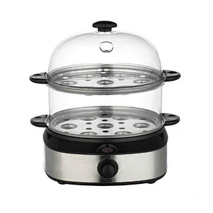 Home using double layer timing steamer egg boiler cooker with 14 eggs capacity