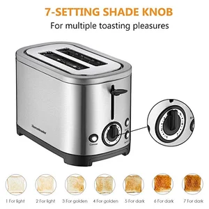 Automatic stainless steel electric double-slot toaster for home office use