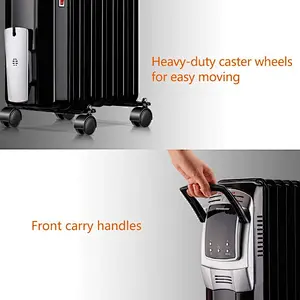 JASUN Electric Oil Filled Radiator Heater, Portable Radiator Space Heater with Remote Control& Programmable Timer/stocked in USA