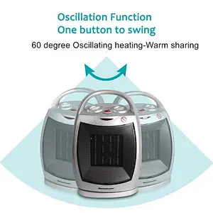 Personal PTC fan ceramic space heater with adjustable thermostat  widespread air warm