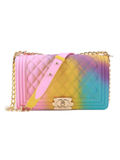 jelly sling bag handbags color coating pvc crossbody bag