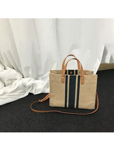 work bag striped canvas tote bag