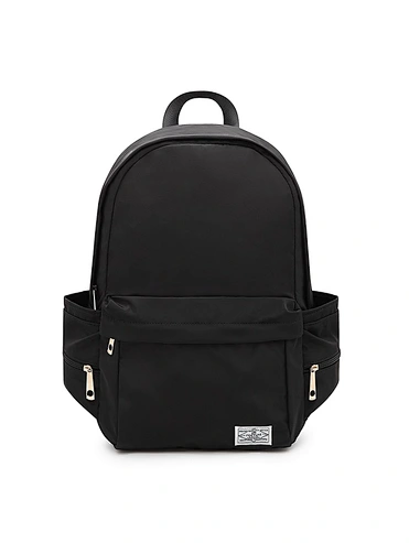 Japan Hot Sale Simple Design Black Polyester Casual Travelling Backpack