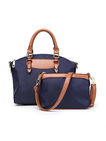 two pieces crossbody bag nylon handbag set navy blue high quality waterproof bag