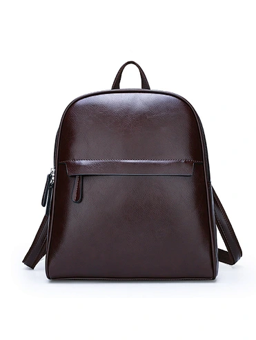 Vintage Concise Design Girls Sling Bag Vegan Leather Backpack Women Polyester Bag Zipper Soft Handle