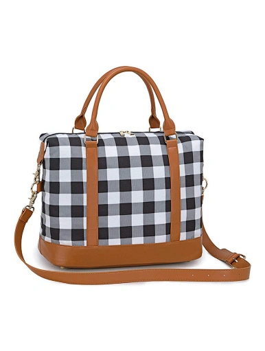 plaid weekend bag leather weekend travel bags