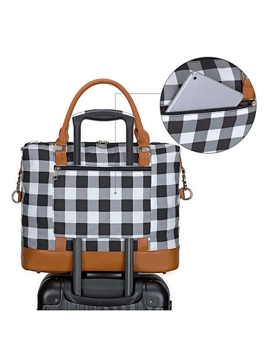 plaid weekend bag leather weekend travel bags