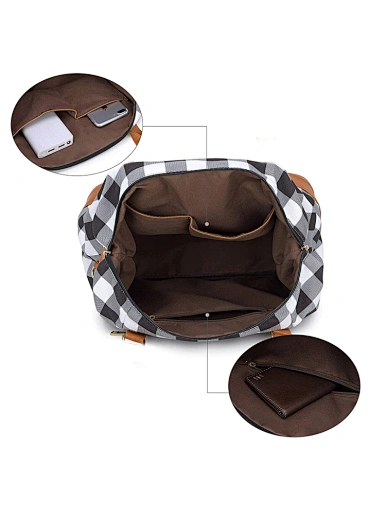 plaid weekend bag leather weekend travel bags