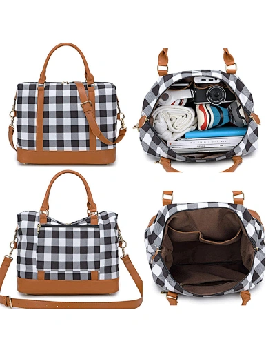 plaid weekend bag leather weekend travel bags