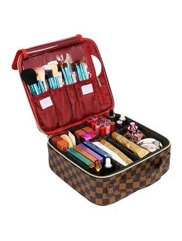 Custom Logo large capacity pu travel cosmetic bag
