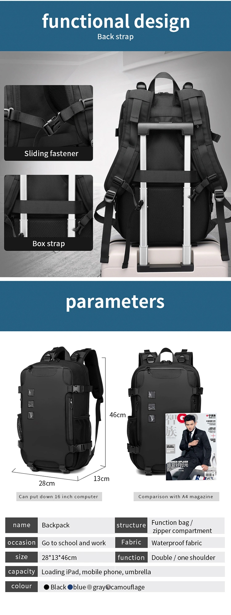 waterproof school backpack