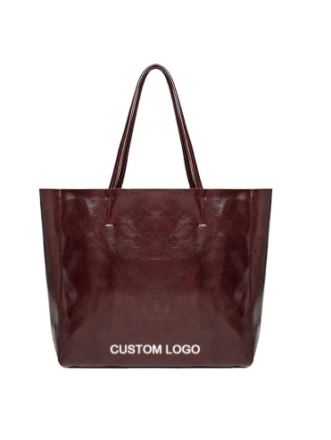 OEM High Quality Large Women Hand Bags Custom Logo Vegan Leather Designer Vintage Tote Bags Women's Luxury Handbags
