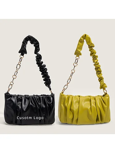 Custom Trendy Handbags Vendor Vegan Pu Leather Elegant Ladies Underarm Sling Bag Shoulder Fashion Purses Designer Woman Hand Bag