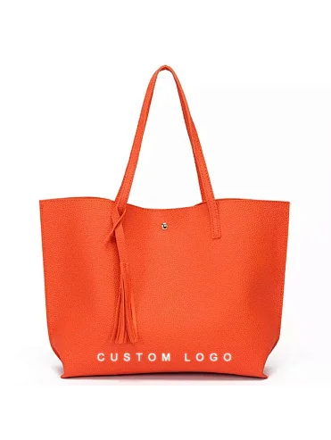 Customized Casual Fashion Large Luxury Purse Lady High Quality Designer Bag Women Shoulder Soft Pu Leather Tote Handbags