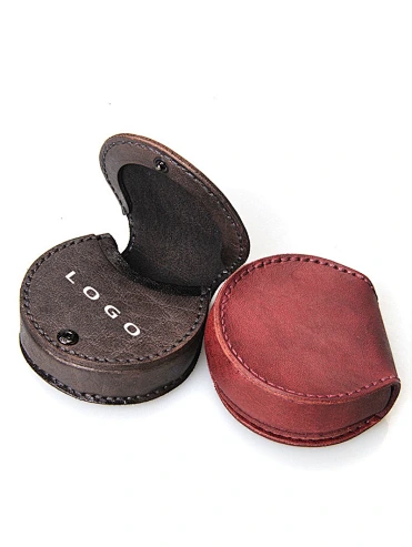 OEM Logo Porte Monnaie New Style Personalized Retro Women Round Mini Leather Coin Purse Wallet Custom Coin Purse Keychain