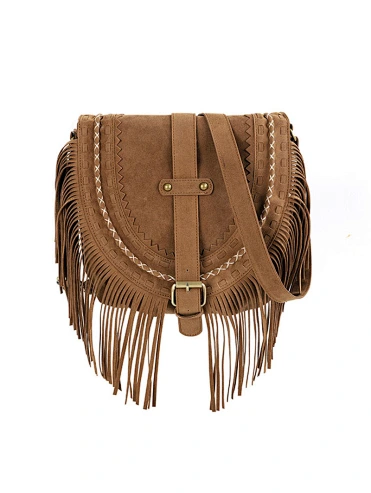 2023 new arrival women handbag shoulder leather purse ladies hand bags Fringe Trim Saddle Bag