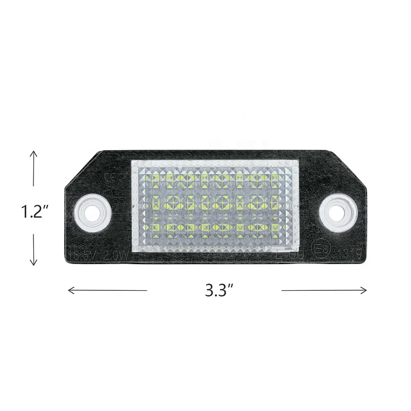 2xLED License Plate Light Tag Lamp Assembly Replacement for Ford Focus C-MAX Focus MKII
