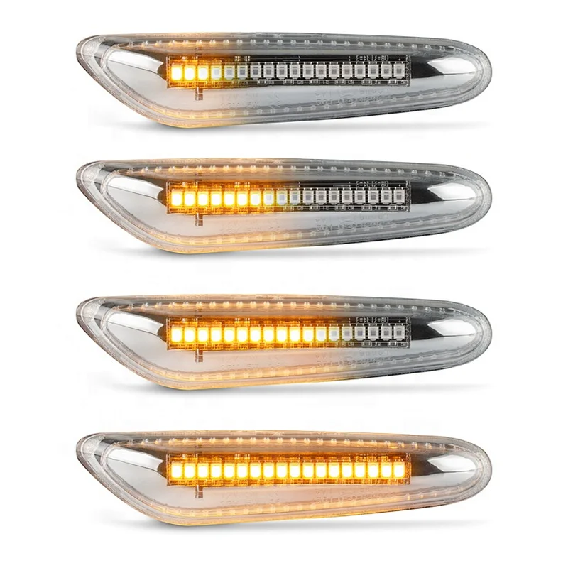 Sequential Clear LED Fender Side Marker Turn Signal Light for BMW 3 Series E90 E46 E36 E60