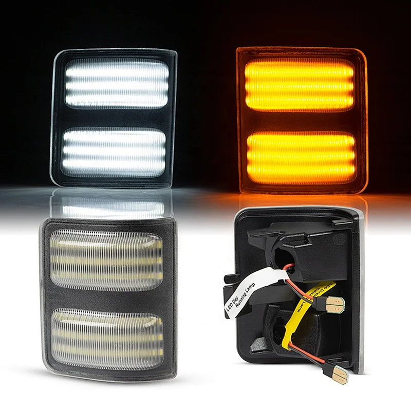 White+Amber 96SMD Dynamic LED Mirror Turn Signal Light For  Ford F250 F350 F450 F550 2008-2016 OEM # 1448141 1448140