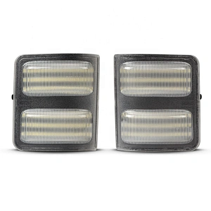 White+Amber 96SMD Dynamic LED Mirror Turn Signal Light For  Ford F250 F350 F450 F550 2008-2016 OEM # 1448141 1448140