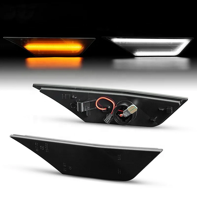 Smoked Black Side Marker Signal Lights Lamp with T10 LED  For Honda 10th Generation Civic 2016-2019