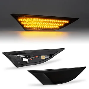 For Porsche  981 Boxster /991/911 led side marker Light turn signal lamp Flowing Black Lens