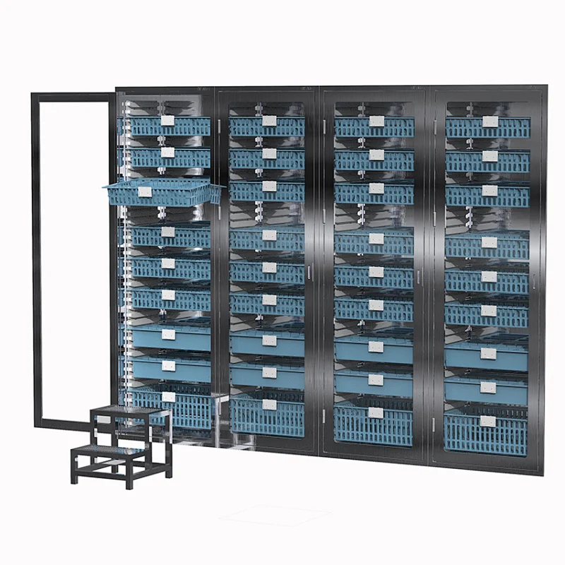 Armazenamento médico modular em aço inoxidável