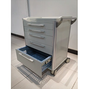 Medication Cart with Lock in Powder Coated Steel