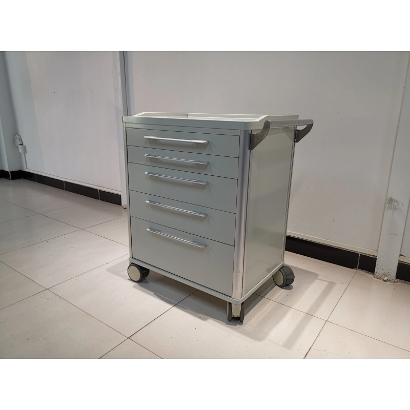 Medication Cart with Lock in Powder Coated Steel